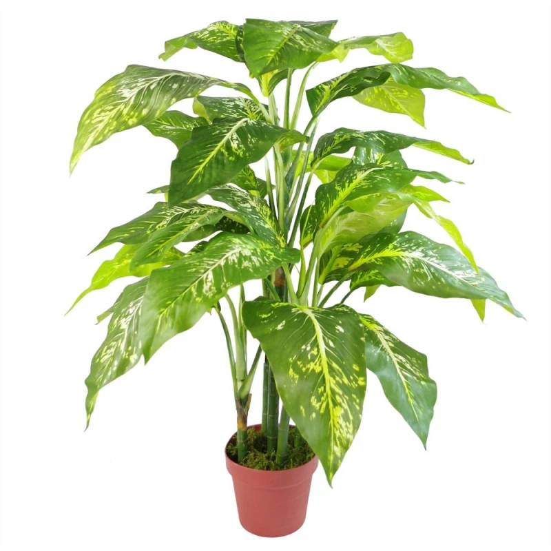 Image of Leaf Design 100cm Large Fox's Aglaonema (Spotted Evergreen) Tree Artificial Plant