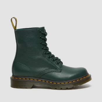 Image of Dr. Martens Womens 1460 Pascal Virginia Leather 8-Eye Boots - Pine Green - UK 6
