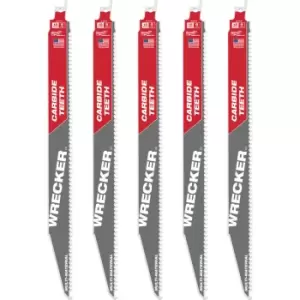 Image of Milwaukee Heavy Duty WRECKER Carbide Demolition Saw Blades 300mm Pack of 5