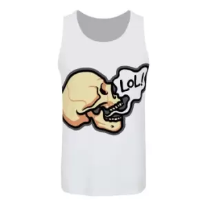 Image of Grindstore Mens Skull Lol Sublimation Vest Top (L) (White)