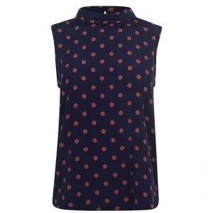 Image of SET Spot Print Blouse - Blue Brown 0568