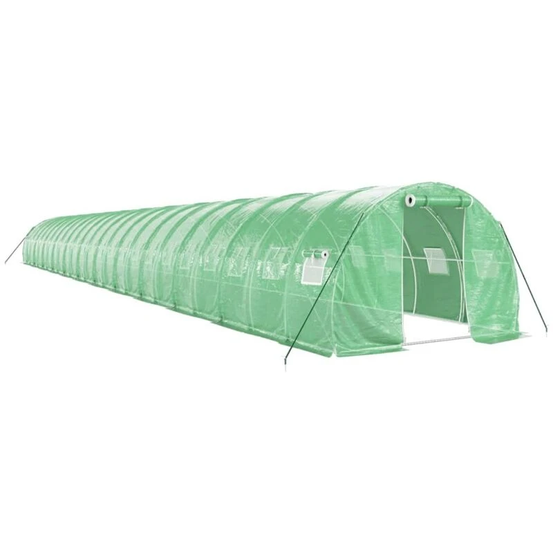 Image of vidaXL Greenhouse with Steel Frame Green 72 m 24x3x2 m, Green 3188049