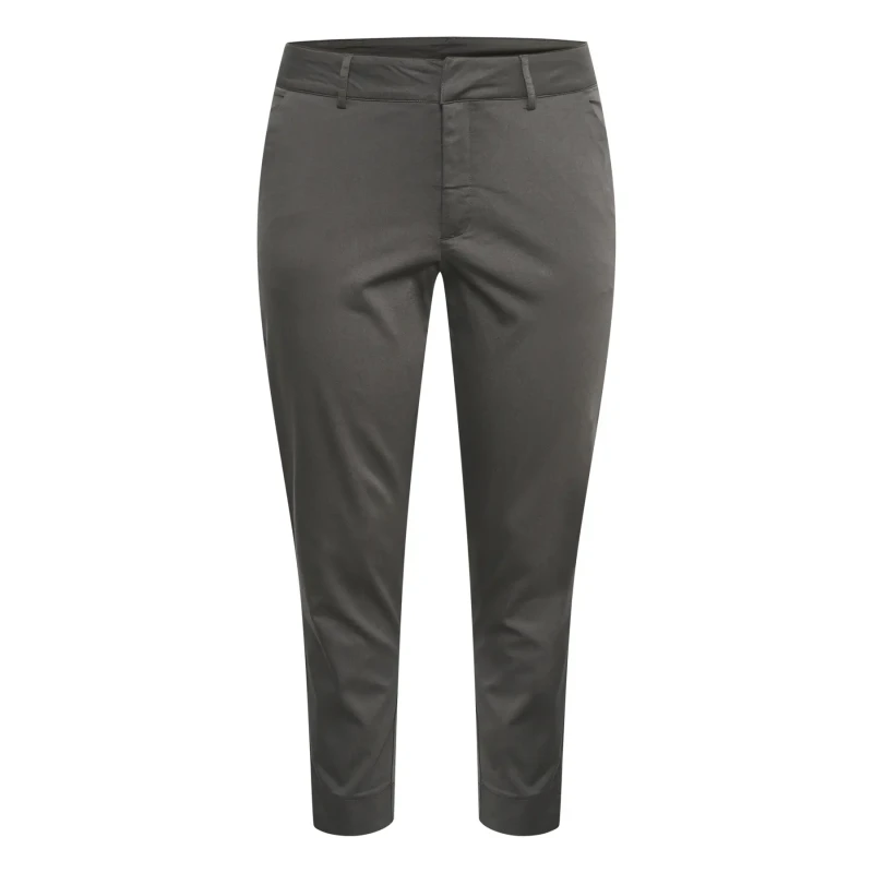 Image of KAFFE Curve Womens 7/8 chino Trousers KAFFE Curve Leana Gris Female 54