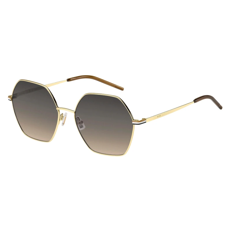 Image of Boss Womens Geo Round Sunglasses Gold female 57 cm