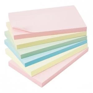 Image of Office Extra Sticky Re Move Notes Pad of 90 Sheets 76x127mm Assorted