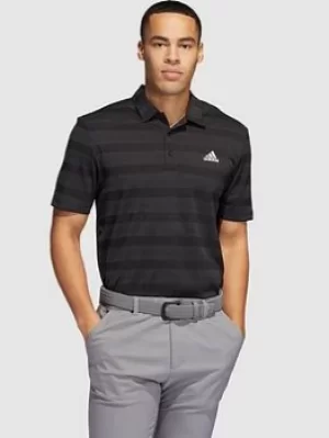 Image of adidas Golf Two Color Stripe Primegreen Polo -Black/Grey Size M Men