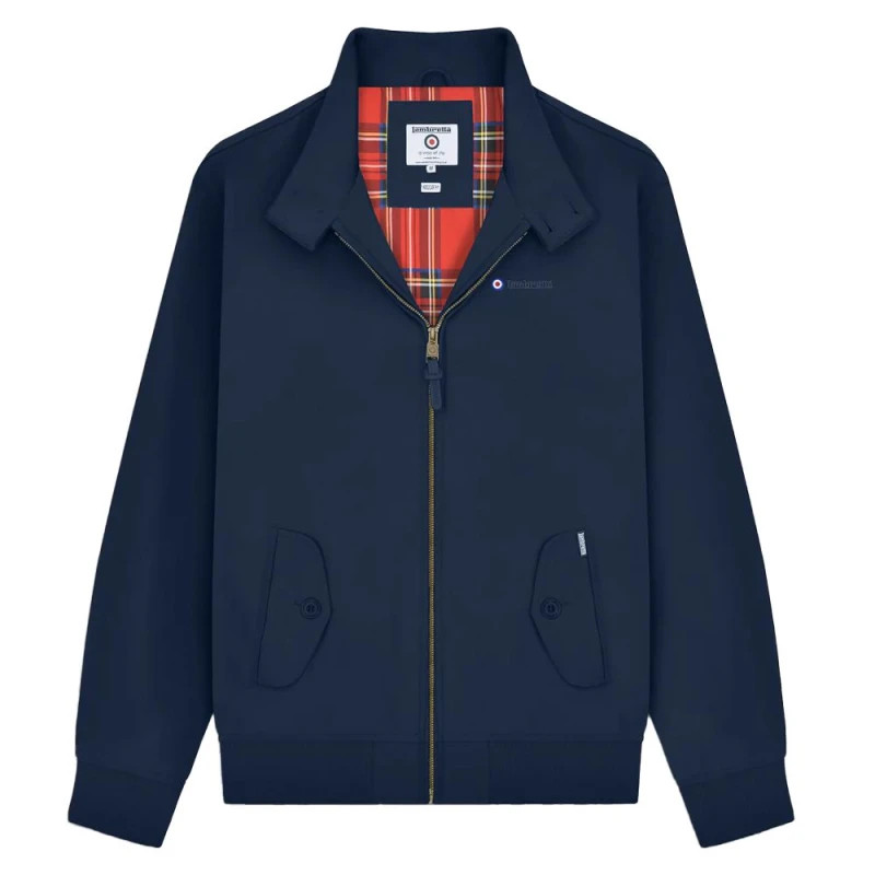 Image of Lambretta Lambretta Men Shower Resistant Harrington Jacket in Navy Size: Medium Navy M Male 5063703658119