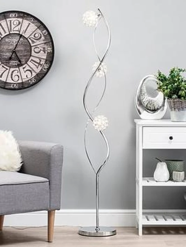 Image of BHS Lighting Orianna Floor Lamp Metallic Silver