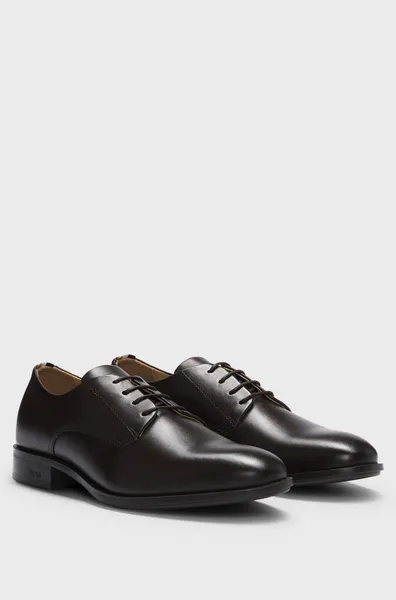 Image of BOSS Mens Colby Leather Derby Shoes - UK 11 Brown Shoes male 50498467-201 11