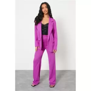Image of I Saw It First Purple Petite Oversized Longline Blazer - Purple