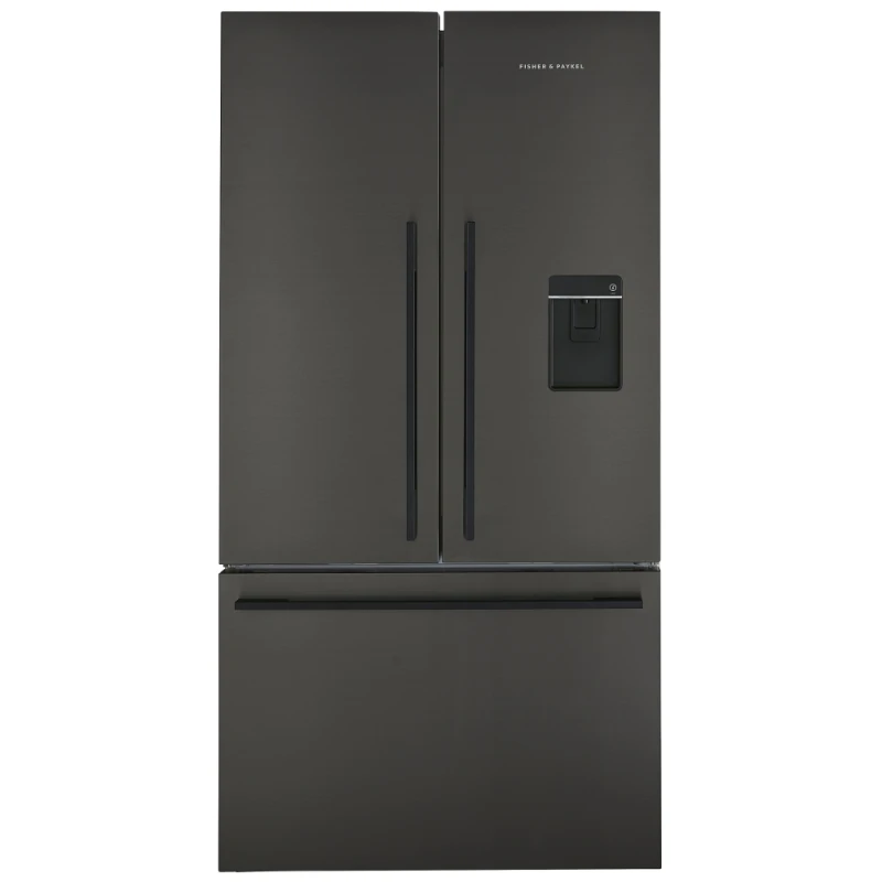 Image of Fisher & Paykel Series 7 Contemporary RF540ADUB7 WiFi Connected Plumbed Frost Free Multi-door American Fridge Freezer - Black Steel - E Rated