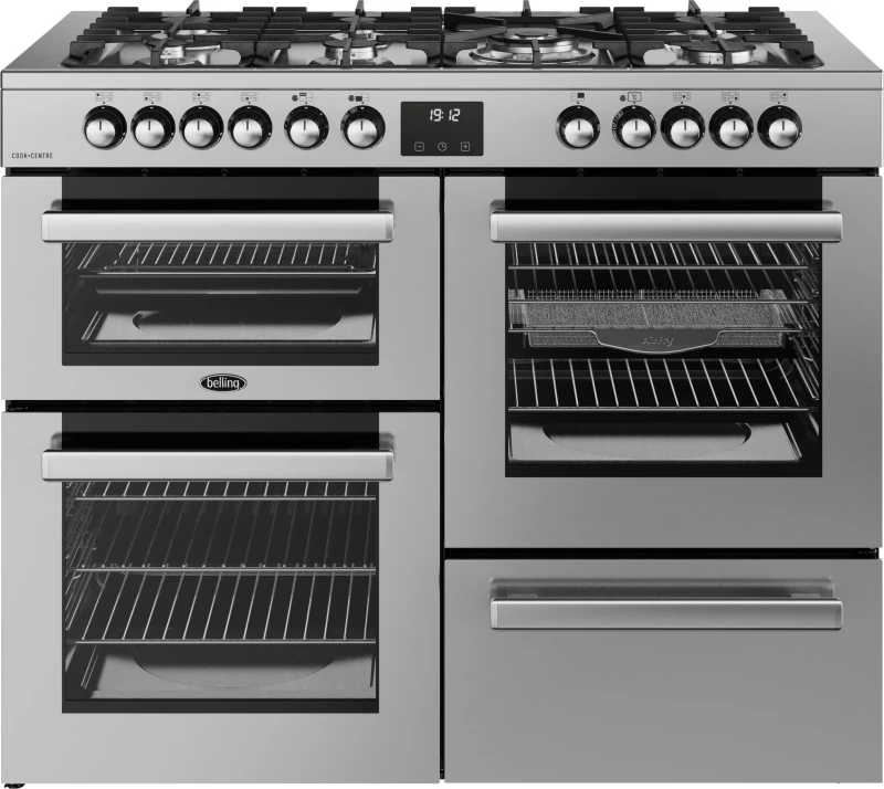 Image of Belling Cookcentre 110DF 110cm Dual Fuel Range Cooker - Stainless Steel - A/A Rated