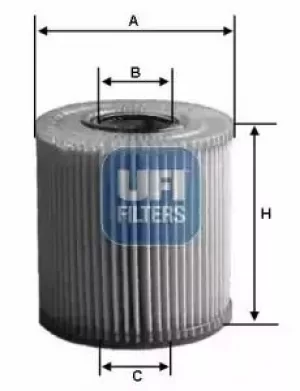 Image of 2515900 UFI Oil Filter Oil Cartridge