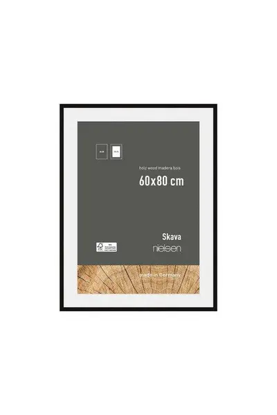 Image of Nielsen Skava 60 x 80cm Wooden Picture Frame With 50x70cm Mount & Glass Front Black