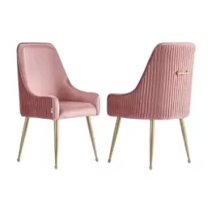 Image of Soho lux Velvet Dining Chair Set of 2, Pink