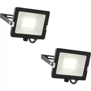 Image of 2 PACK Outdoor Waterproof LED Floodlight - 30W Cool White LED - Matt Black