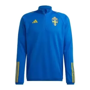 Image of adidas Sweden Tiro 23 Training Top Mens - Glow Blue / Eqt Yellow