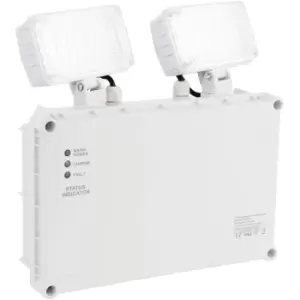 Image of Twin Outdoor IP65 Emergency Spotlight - 2 x 3W Daylight White LED - Weatherproof