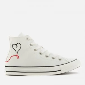 Image of Converse Chuck Taylor All Star Love Thread Hi-Top Trainers - Vintage White - UK 8