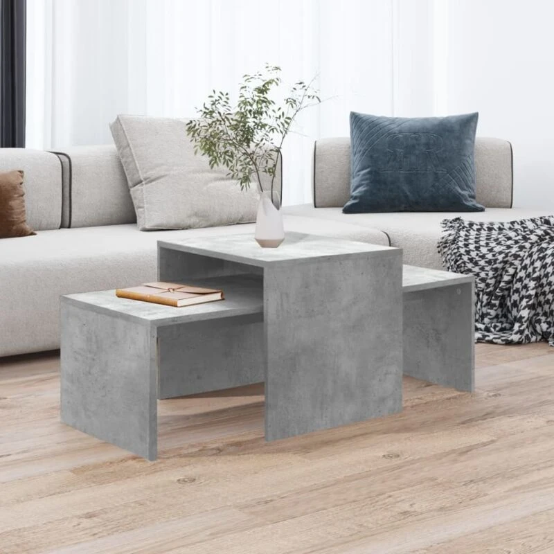 Image of VIDAXL Coffee Table Set Concrete Grey 100x48x40cm Engineered Wood Vidaxl 8720286017104