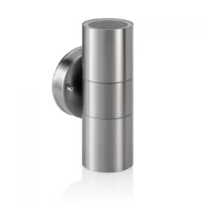 Image of Auraglow Winchester Stainless Steel Wall Light w/ Cool White Bulbs - Silver