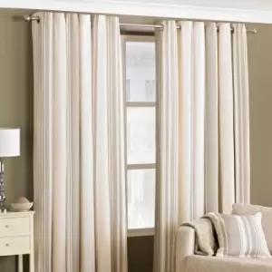 Image of Riva Home Broadway Modern Stripe Ringtop Eyelet Curtains (Pair) Polycotton Coffee (168X183Cm)