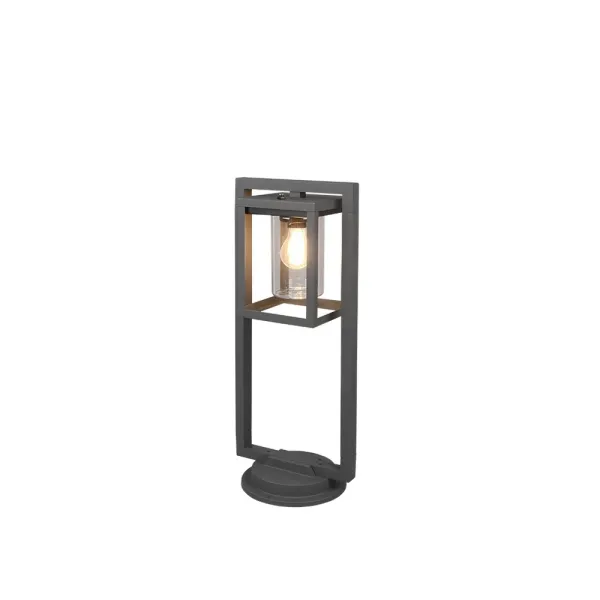 Image of Lunga Modern Outdoor Pedestal Light Anthracite IP44 with Dusk sensor