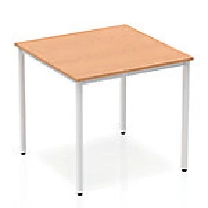 Image of Impulse Straight Table 800 Oak Box Frame Leg Silver