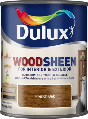 Image of Dulux Woodsheen French Oak Stain & Varnish 750ml