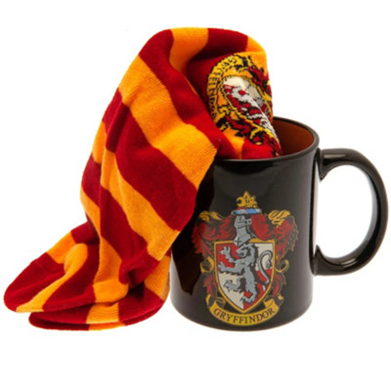 Image of Harry Potter Gryffindor Crest Mug and Sock Set Black unisex