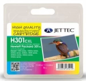 Image of HP301XL COL CH564EE Colour Remanufactured JetTec Ink Cartridge H301CXL