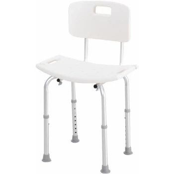 Image of Bath Chair Shower Seat Safety Bathroom Elderly Aid Adjustable Positions - Homcom