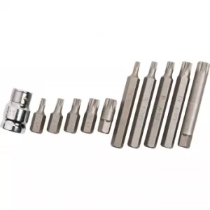 Image of BlueSpot 11 Piece Spline Bit Set and 1/2" Drive Screwdriver Bit Holder