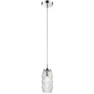 Image of Netlighting Merano Edmonton Slim Pendant Ceiling Light Clear Glass, Chrome Base
