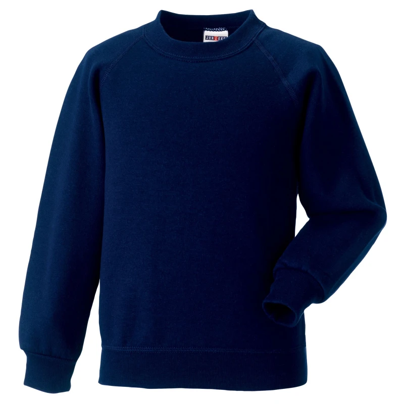 Image of Jerzees Schoolwear Jerzees Schoolgear Raglan Sleeve Sweatshirt in Navy Size: 3-4 Years Navy Unisex 3-4 Years