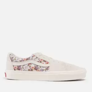Image of Vans Sk8 Floral-Print Suede and Canvas Trainers - 3