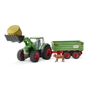 Image of Schleich - Farm World Tractor with Trailer
