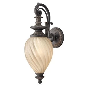 Image of 1 Light Outdoor Medium Wall Lantern Light Aged Iron IP44, E27