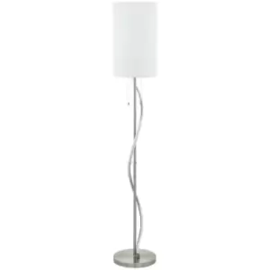 Image of Netlighting Espartal Floor Lamp with Shade Satin Nickel, Aluminium