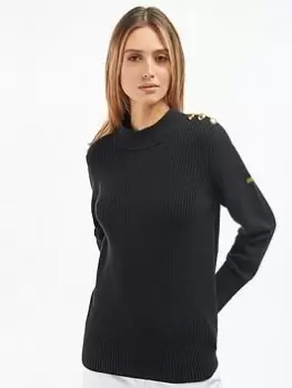 Image of Barbour International Panorama Knit - Black, Size 14, Women