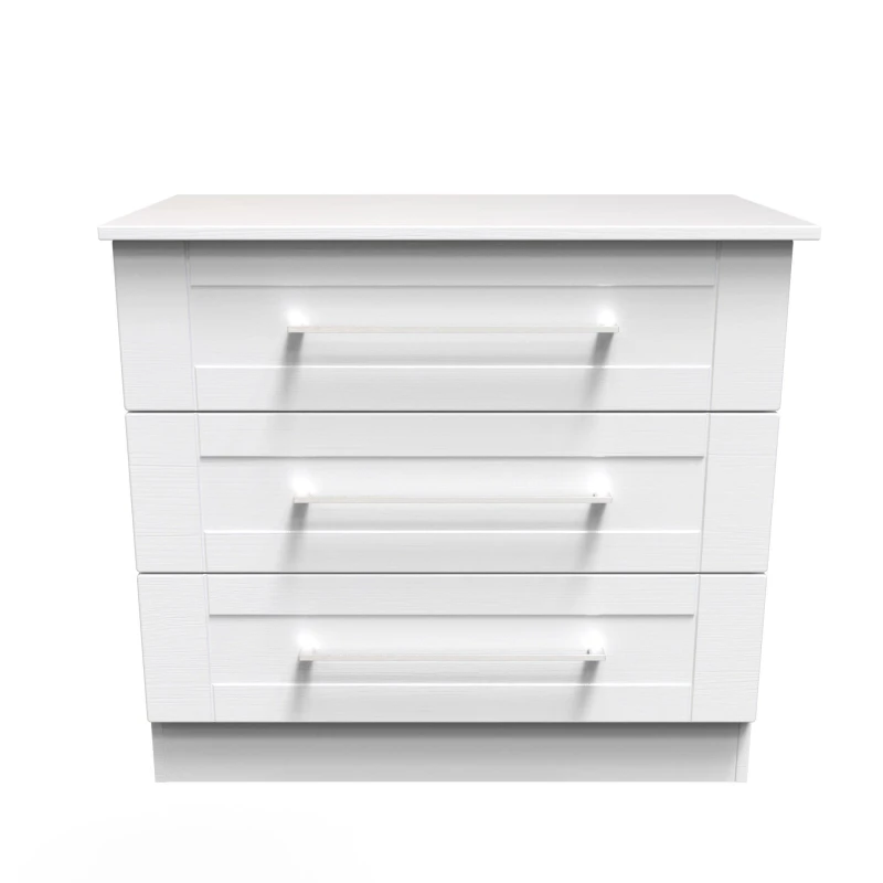 Image of Ripon 3 Drawer Chest In White Ash (Ready Assembled)