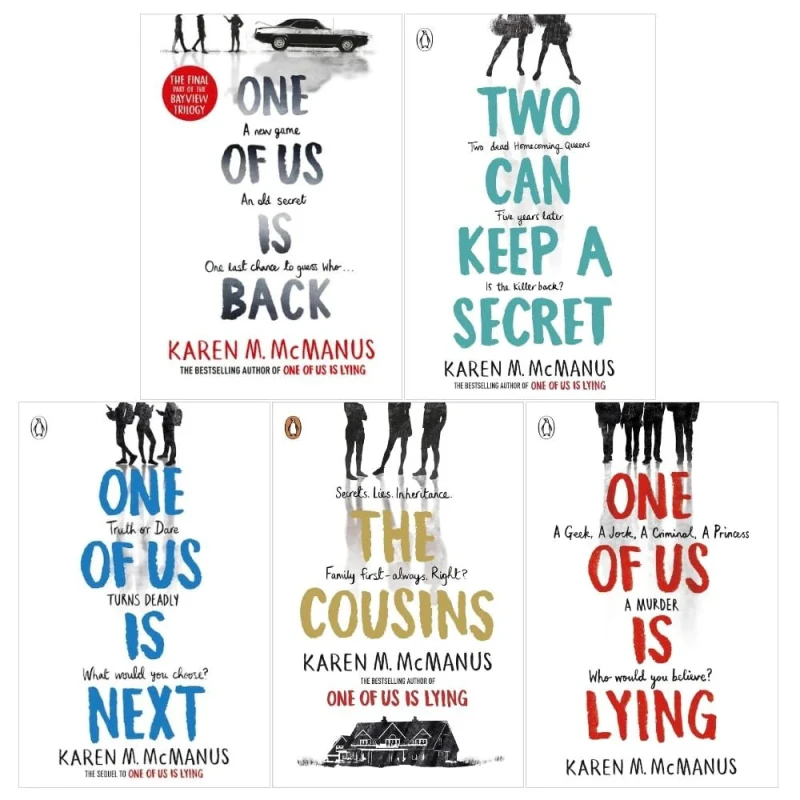 Image of Karen M McManus 5 Book Collection One Of Us Is Lying One Of Us Is Next One Of Us Is Back The Cousins Karen M. McManus Books