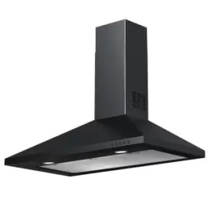Image of DeLonghi DCH900BL 90cm Chimney Hood in Black 3 Speed Fan B Rated