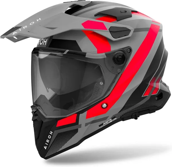 Image of Airoh Commander 2 Reveal Red Fluo Matt Adventure Helmet Size M