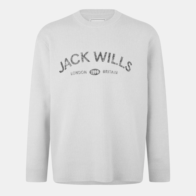 Image of Jack Wills Mens JW Logo Crew Neck Jumper Willow male XS
