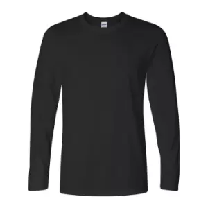 Image of Gildan Mens Soft Style Long Sleeve T-Shirt (Pack Of 5) (M) (Black)