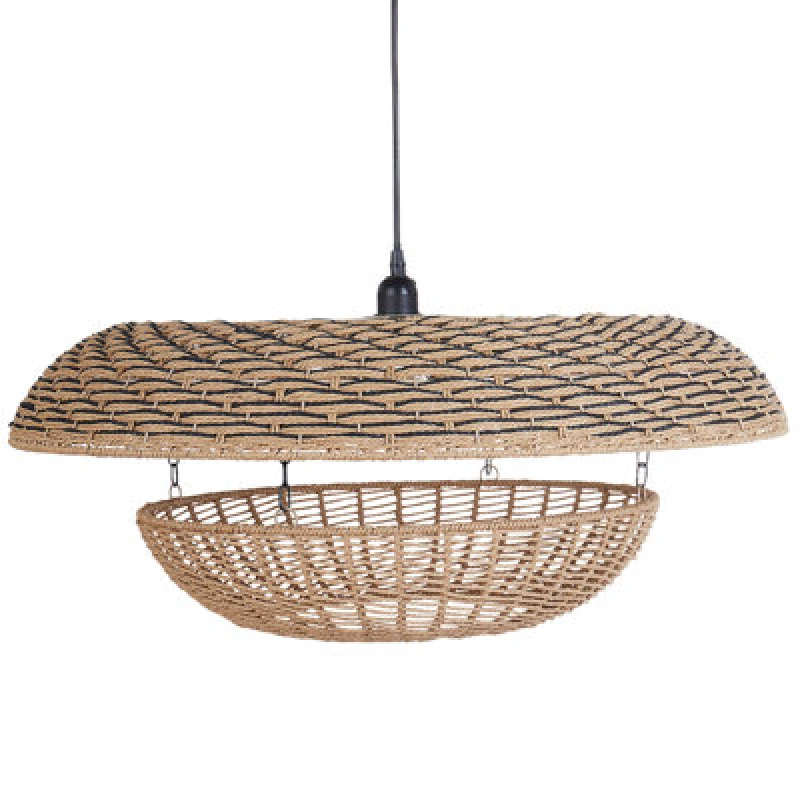 Image of Beliani Pendant Lamp Kidepo Paper Rope Brown