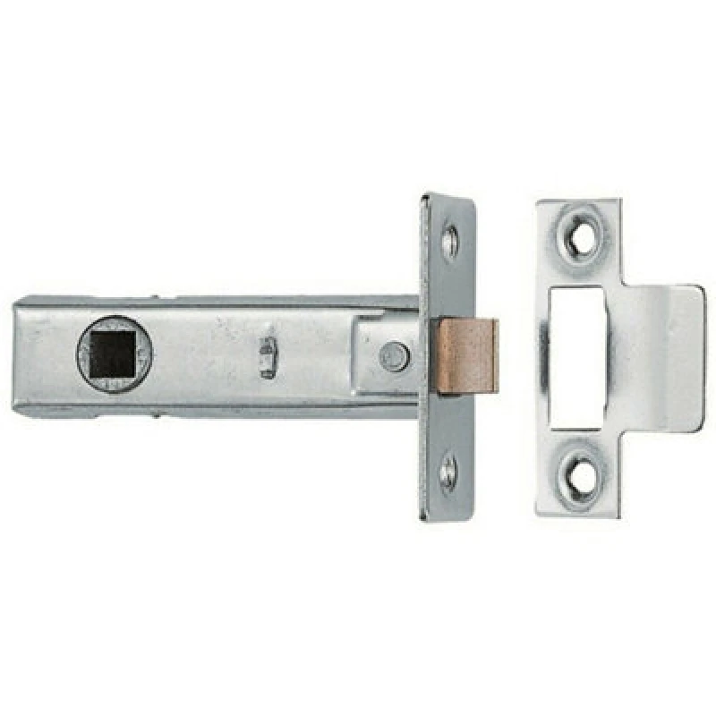 Image of Loops 76mm Tubular Mortice Door Latch Plates & Fixings Included Nickel Plated Metallics unisex