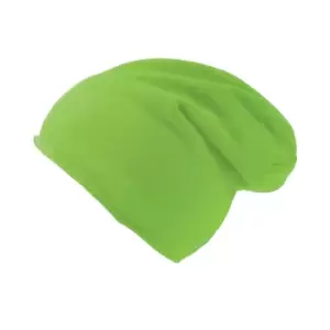 Image of Atlantis Brooklin Raw Edge Jersey Beanie (One Size) (Safety Green)