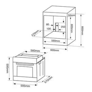 Image of Montpellier SFO72X Built In Electric Single Oven in Stainless Steel 70L A Rat